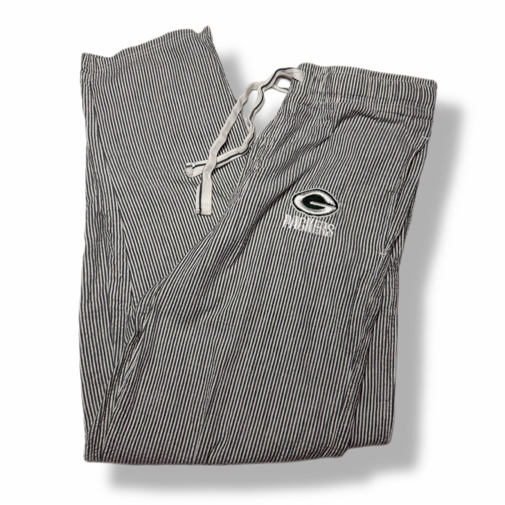Green Bay Packers Lounge Pajama Pants Reebok NFL Team Apparel Striped Size Small